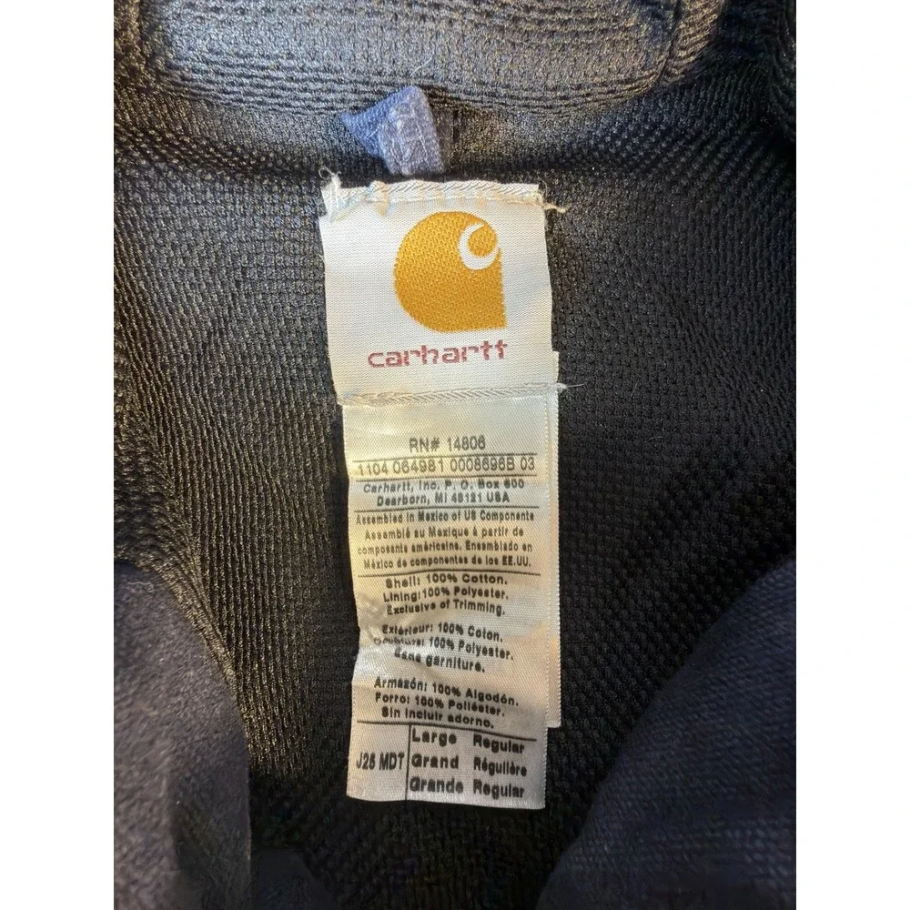 Carhartt J140 Active Jacket Large‎ Regular MDT Blue Hooded Duck Canvas Workwear